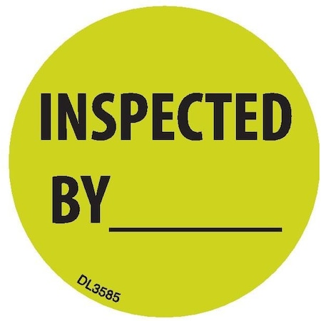 Decker Tape Products Label, DL3585, INSPECTED BY _, 2" DL3585